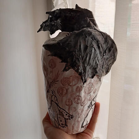 A Midnight Walk Alone, ceramic vase, 2024